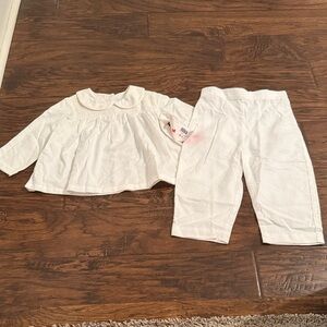 Pears + bears Smocked swing top with pants